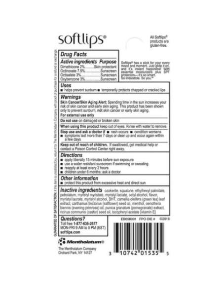 Bálsamo Labial Frambuesa Softlips 2-Pack con SPF 20