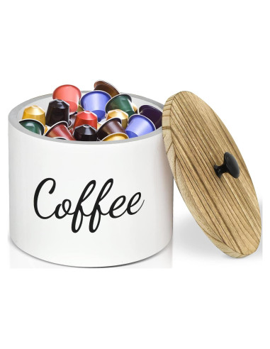 Soporte para Cápsulas de Café Lzhevsk de Madera con Tapa