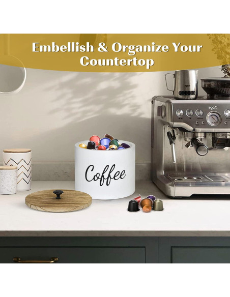 Soporte para Cápsulas de Café Lzhevsk de Madera con Tapa