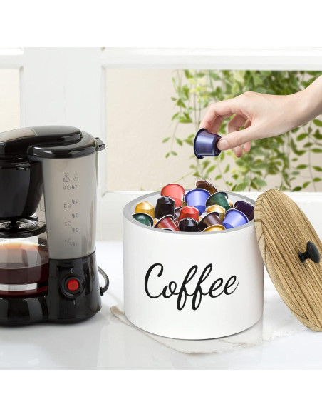 Soporte para Cápsulas de Café Lzhevsk de Madera con Tapa