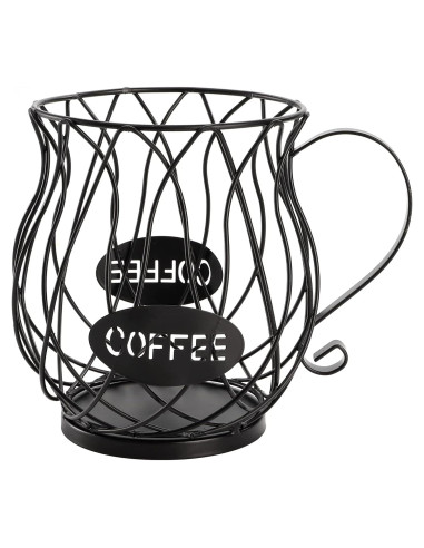 Soporte para cápsulas de café ZEAYEA, cesta metálica negra 60 cápsulas