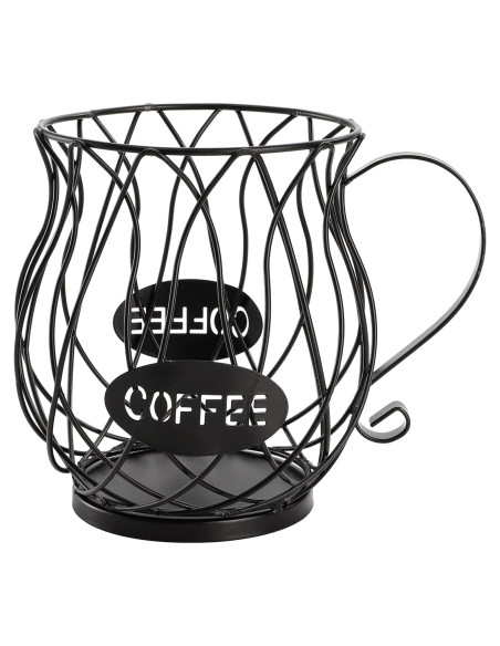 Soporte para cápsulas de café ZEAYEA, cesta metálica negra 60 cápsulas