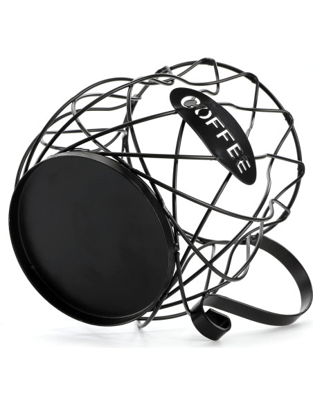 Soporte para cápsulas de café ZEAYEA, cesta metálica negra 60 cápsulas