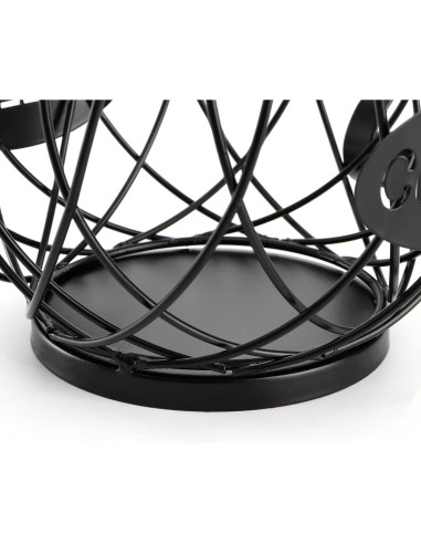 Soporte para cápsulas de café ZEAYEA, cesta metálica negra 60 cápsulas