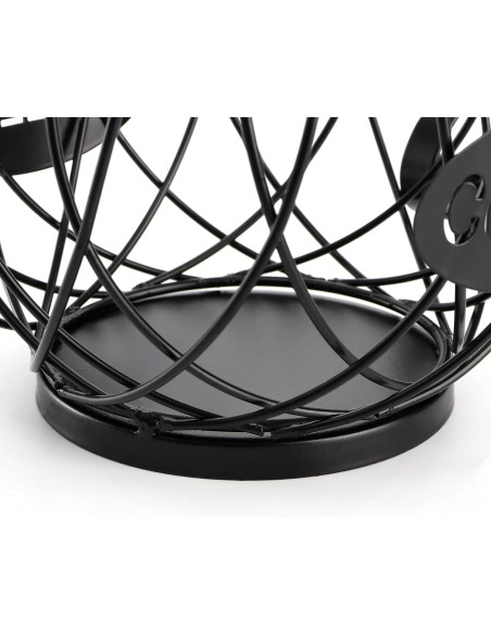 Soporte para cápsulas de café ZEAYEA, cesta metálica negra 60 cápsulas