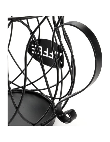 Soporte para cápsulas de café ZEAYEA, cesta metálica negra 60 cápsulas