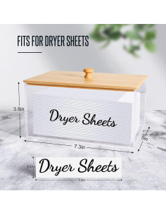 Dispensador de Hojas de Secadora JYPS Acrílico con Tapa de Bambú 2