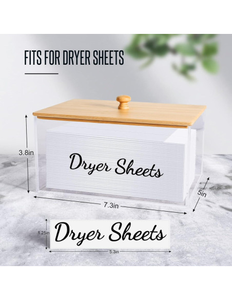 Dispensador de Hojas de Secadora JYPS Acrílico con Tapa de Bambú