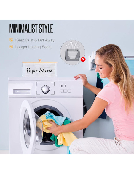 Dispensador de Hojas de Secadora JYPS Acrílico con Tapa de Bambú