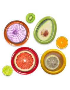 Juego de 4 Contenedores de Almacenamiento de Silicona FZWDB