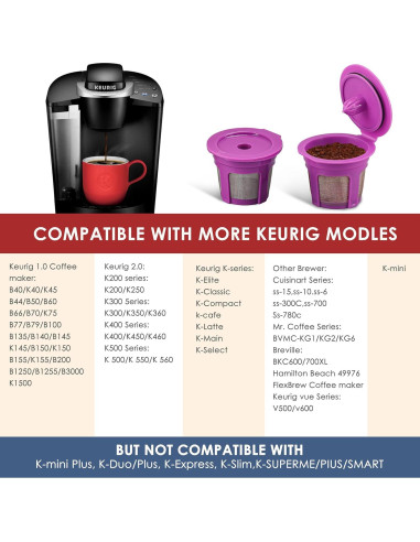 Paquete de 4 Filtros de Café Reutilizables Irmidi para Keurig
