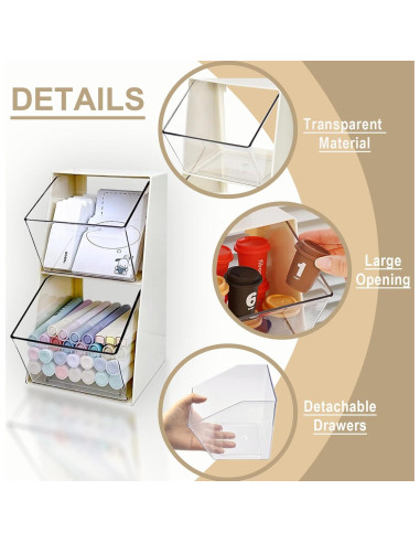 Organizador de Bolsas de Té Acrílico BILLION GOLD 2 Cajones Blanco