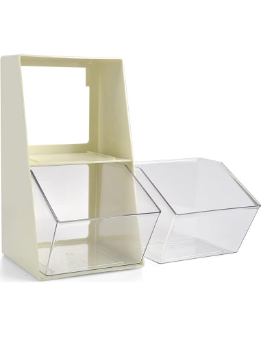 Organizador de Bolsas de Té Acrílico BILLION GOLD 2 Cajones Blanco