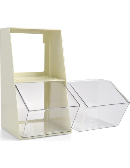 Organizador de Bolsas de Té Acrílico BILLION GOLD 2 Cajones Blanco