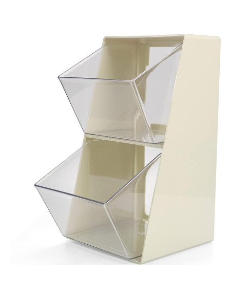 Organizador de Bolsas de Té Acrílico BILLION GOLD 2 Cajones Blanco