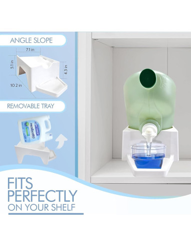 Soporte para Detergente de Lavandería TidyFriend Blanco con Bandeja