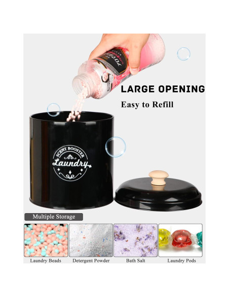 Contenedor Dispensador de Perlas Fragancia Lavandería SACREDAY Negro