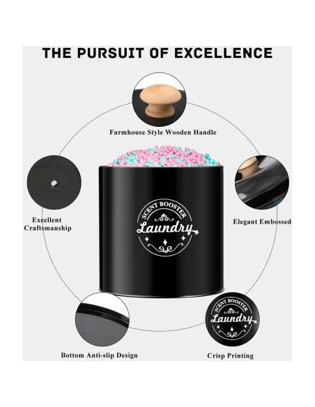 Contenedor Dispensador de Perlas Fragancia Lavandería SACREDAY Negro