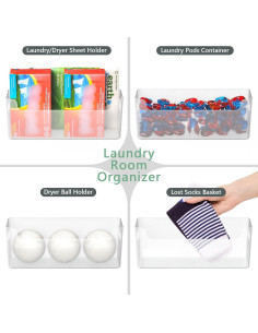 Organizador de Lavandería TOWARDFUN 2 Pcs Transparente 2