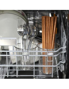 Cesta de Cubiertos para Lavavajillas TONZNYZYJ Acero Inoxidable 9.4x10.2cm 2