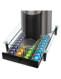 Cajón para cápsulas de café ROWISE vidrio templado 40 cápsulas