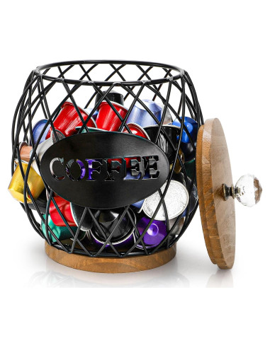 Soporte redondo para cápsulas de café WRINGKIT con tapa