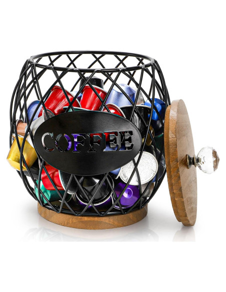 Soporte redondo para cápsulas de café WRINGKIT con tapa