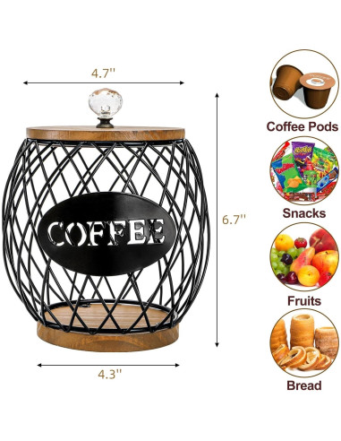 Soporte redondo para cápsulas de café WRINGKIT con tapa