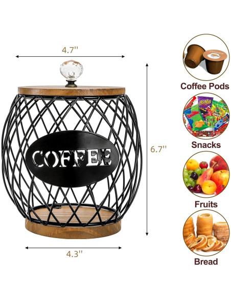 Soporte redondo para cápsulas de café WRINGKIT con tapa