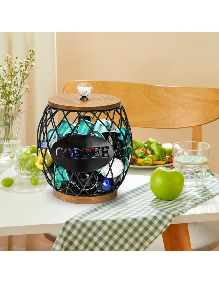 Soporte redondo para cápsulas de café WRINGKIT con tapa