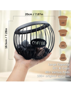 Soporte para Cápsulas de Café KoMvzyl, Metal, 20x20x18.5 cm 2