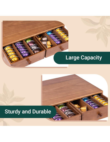 Soporte Organizador de Cápsulas de Café WodGod Madera 41.4x28.4cm