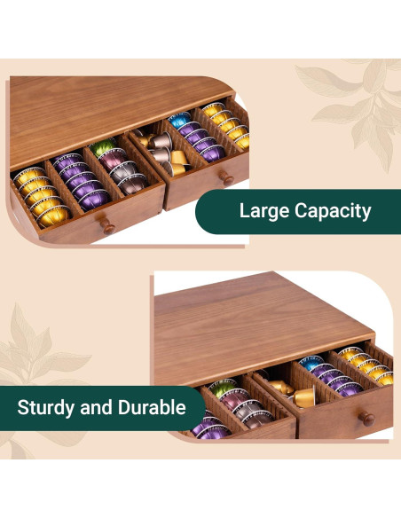 Soporte Organizador de Cápsulas de Café WodGod Madera 41.4x28.4cm