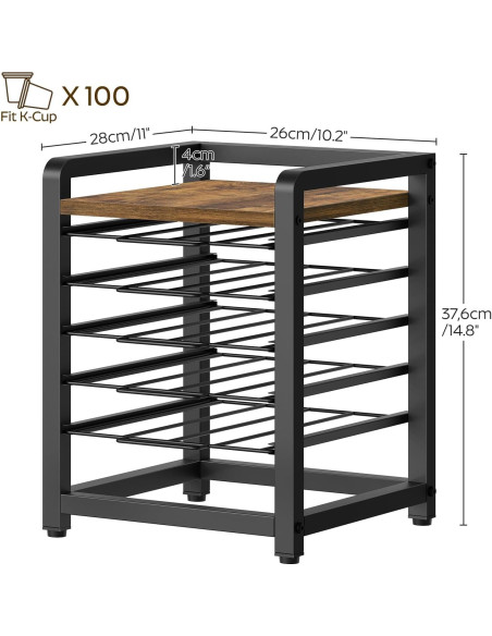 Soporte Organizador de Cápsulas de Café YATINEY 5 Niveles 100 K-Cups