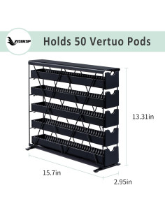 Soporte de pared para cápsulas de café ZCDCP 5 niveles metal negro 2