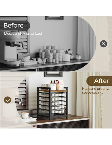 Soporte Organizador de Cápsulas de Café YATINEY 5 Niveles 100 K-Cups