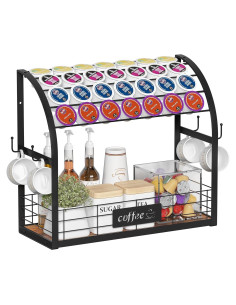 Organizador de Estación de Café Greatseas 2 Niveles Negro