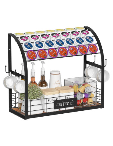Organizador de Estación de Café Greatseas 2 Niveles Negro