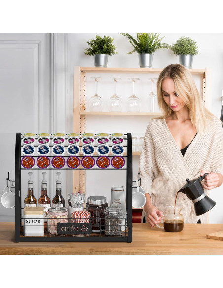 Organizador de Estación de Café Greatseas 2 Niveles Negro