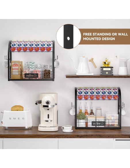 Organizador de Estación de Café Greatseas 2 Niveles Negro