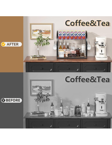 Organizador de Estación de Café Greatseas 2 Niveles Negro