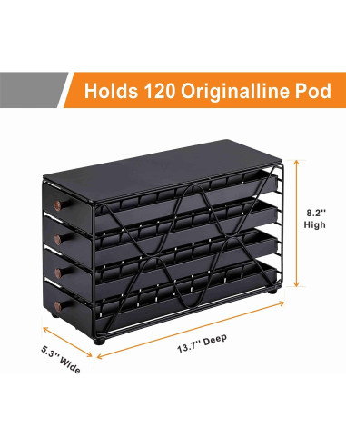 Cajón Organizador de Cápsulas de Café ZCDCP 4 Niveles 120 Cápsulas