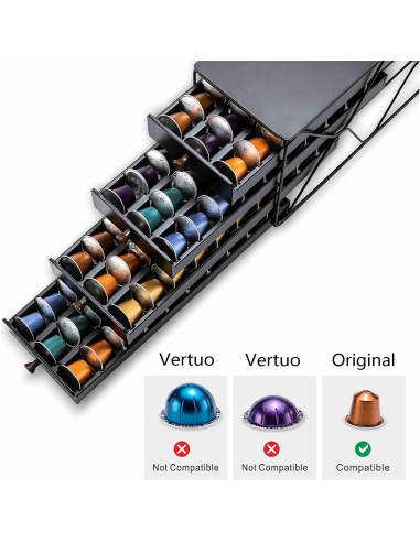 Cajón Organizador de Cápsulas de Café ZCDCP 4 Niveles 120 Cápsulas