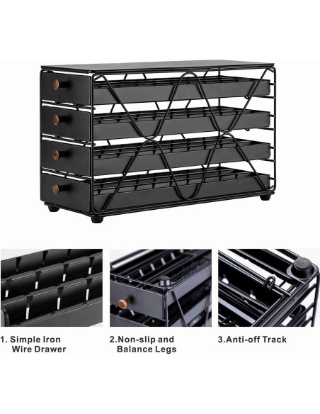 Cajón Organizador de Cápsulas de Café ZCDCP 4 Niveles 120 Cápsulas