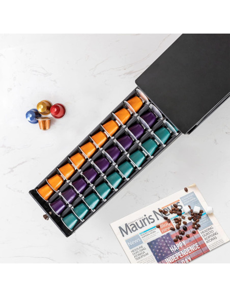 Cajón Organizador de Cápsulas de Café ZCDCP 4 Niveles 120 Cápsulas