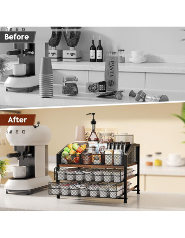 Organizador de Bar de Café Homsorout - Estación de Encimera