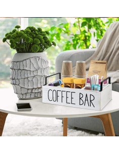 Organizador de Estación de Café Lzhevsk Blanco 4 Compartimentos 2