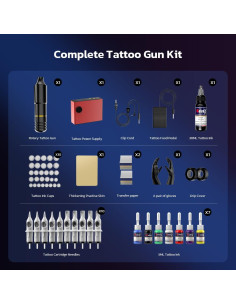 Kit Completo de Tatuaje Solong con Agujas y Tinta 60 Piezas 2