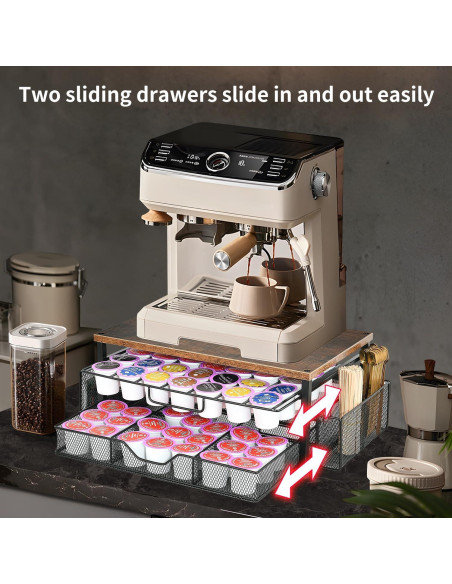 Organizador de K Cup Spacrea con 2 Cajones Deslizantes