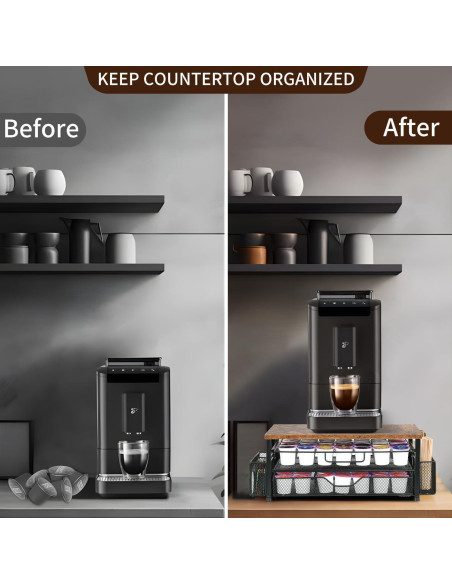 Organizador de K Cup Spacrea con 2 Cajones Deslizantes